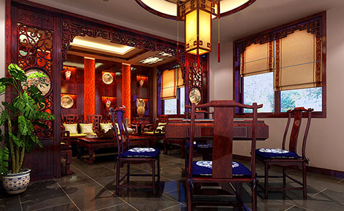 綦江古典中式风格茶楼包间设计装修效果图